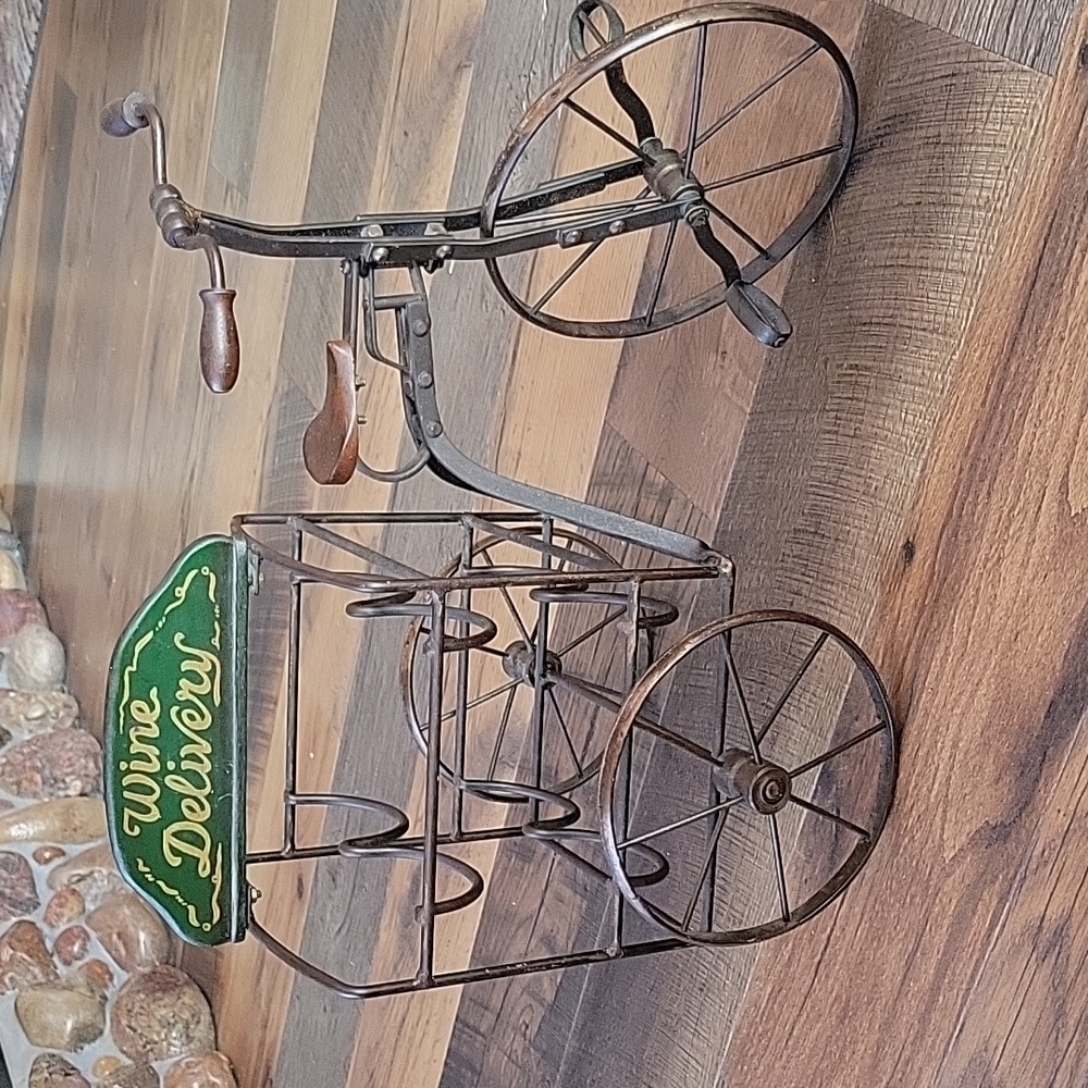 Vintage Tricycle 4 bottle wine rack